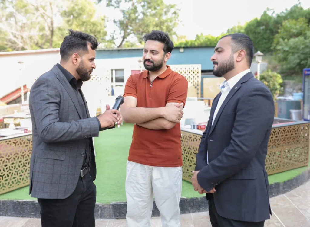 Usama Tanveer being interviewed at Fiverr International Freelancer Day